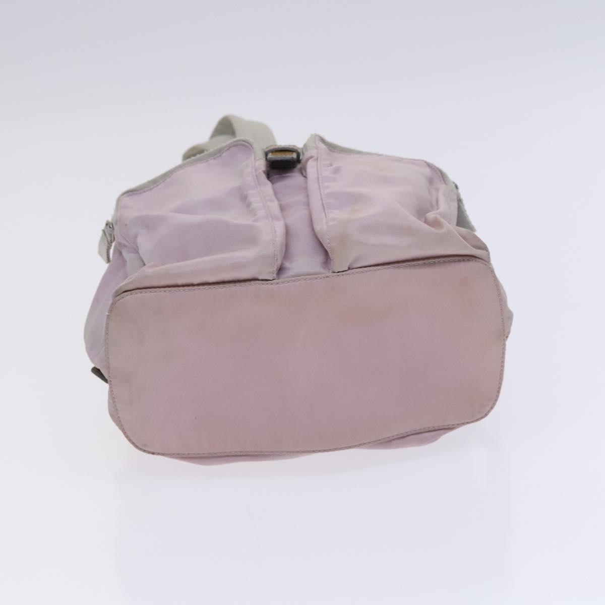 PRADA Backpack Nylon Pink Silver Auth BD597