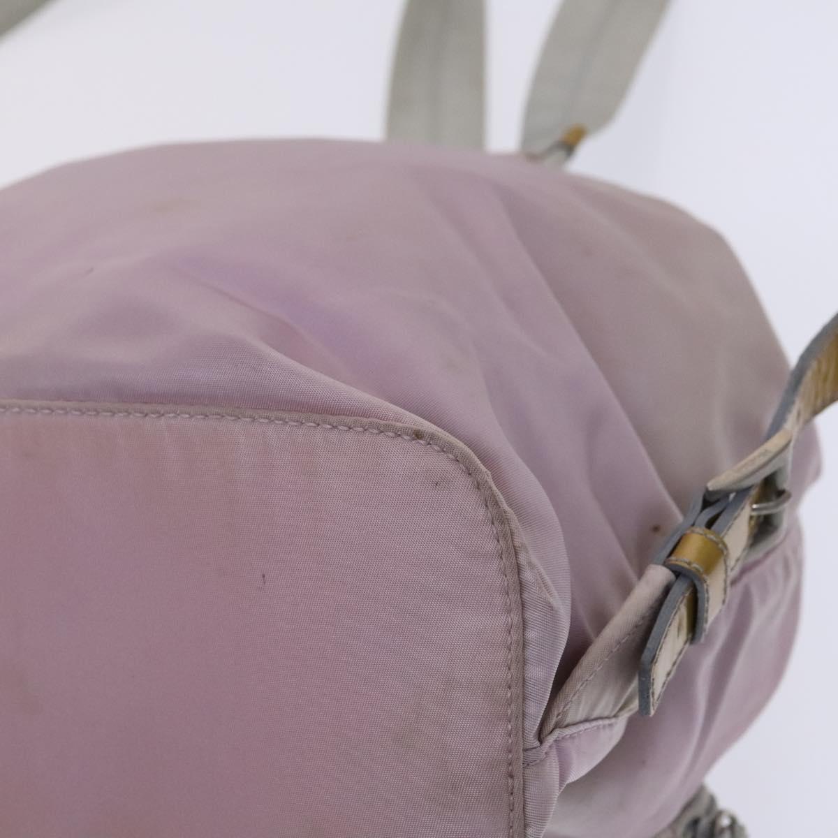 PRADA Backpack Nylon Pink Silver Auth BD597