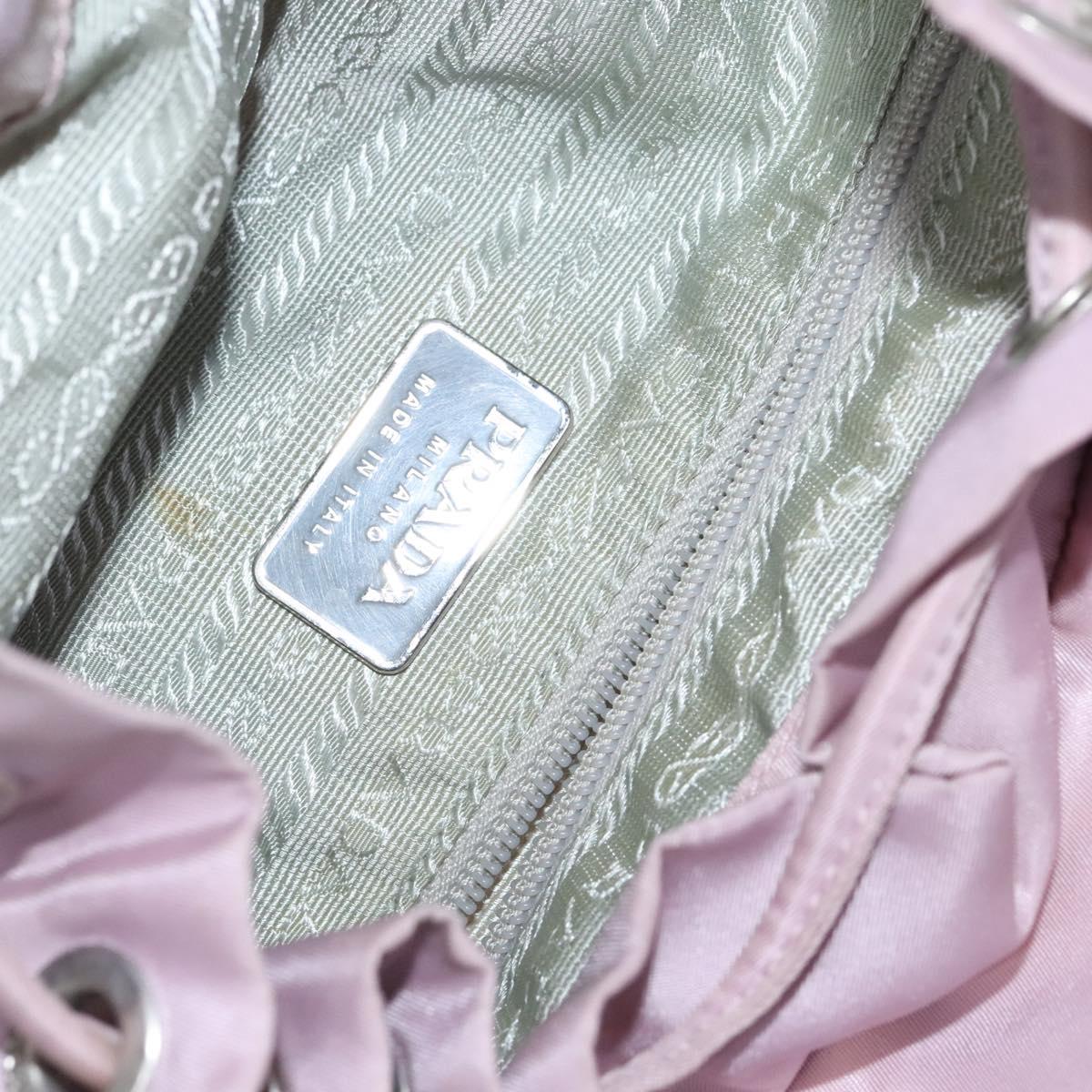 PRADA Backpack Nylon Pink Silver Auth BD597