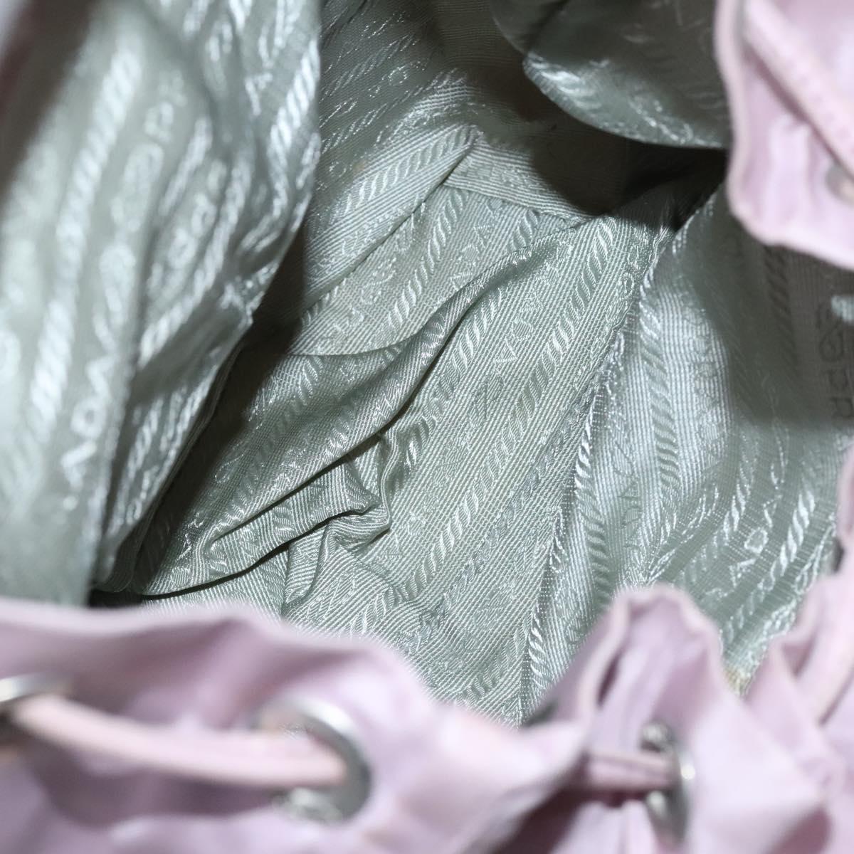 PRADA Backpack Nylon Pink Silver Auth BD597