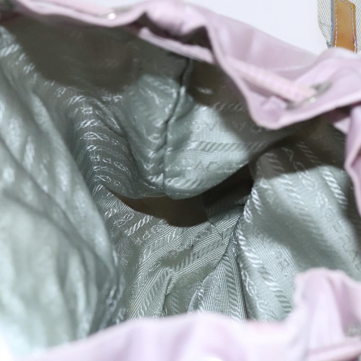 PRADA Backpack Nylon Pink Silver Auth BD597