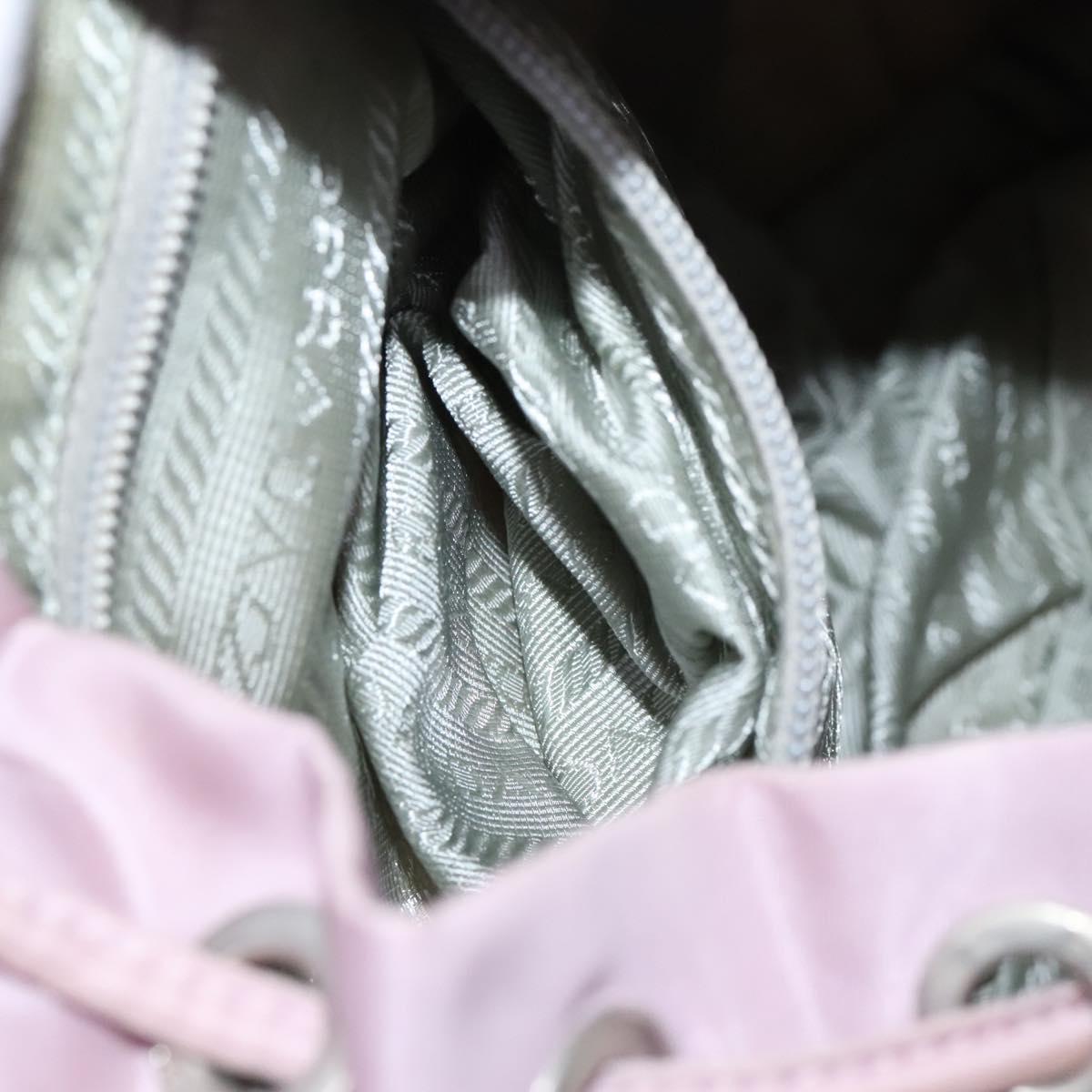 PRADA Backpack Nylon Pink Silver Auth BD597