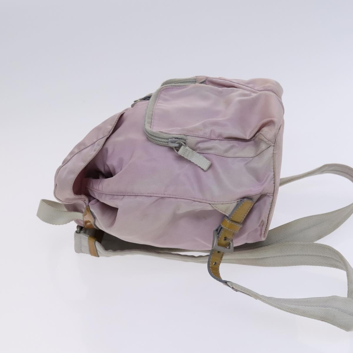 PRADA Backpack Nylon Pink Silver Auth BD597