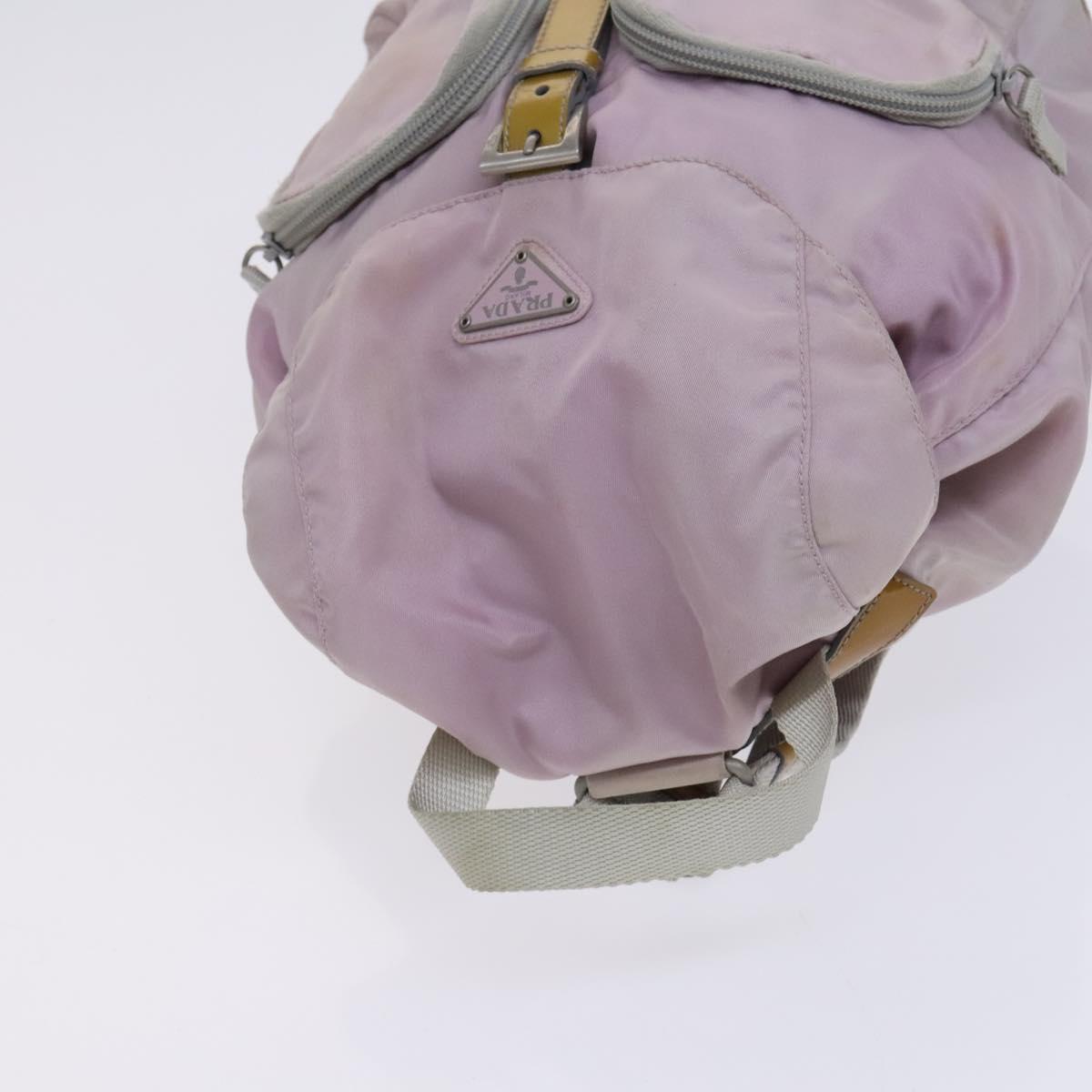PRADA Backpack Nylon Pink Silver Auth BD597