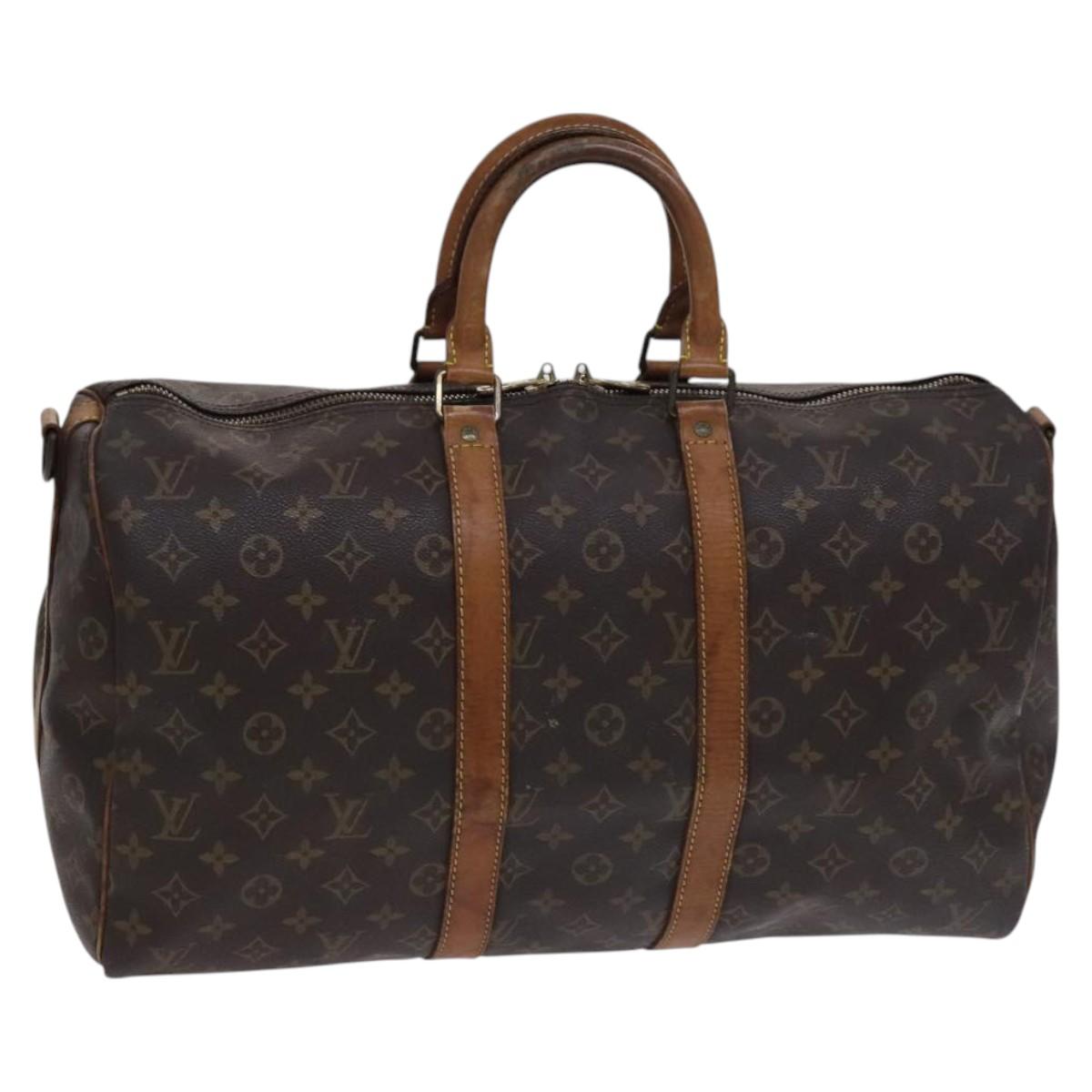 LOUIS VUITTON Monogram Keepall Bandouliere 45 Boston Bag M41418 LV Auth BD616