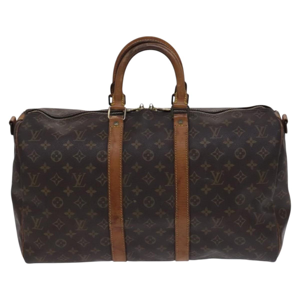 LOUIS VUITTON Monogram Keepall Bandouliere 45 Boston Bag M41418 LV Auth BD616