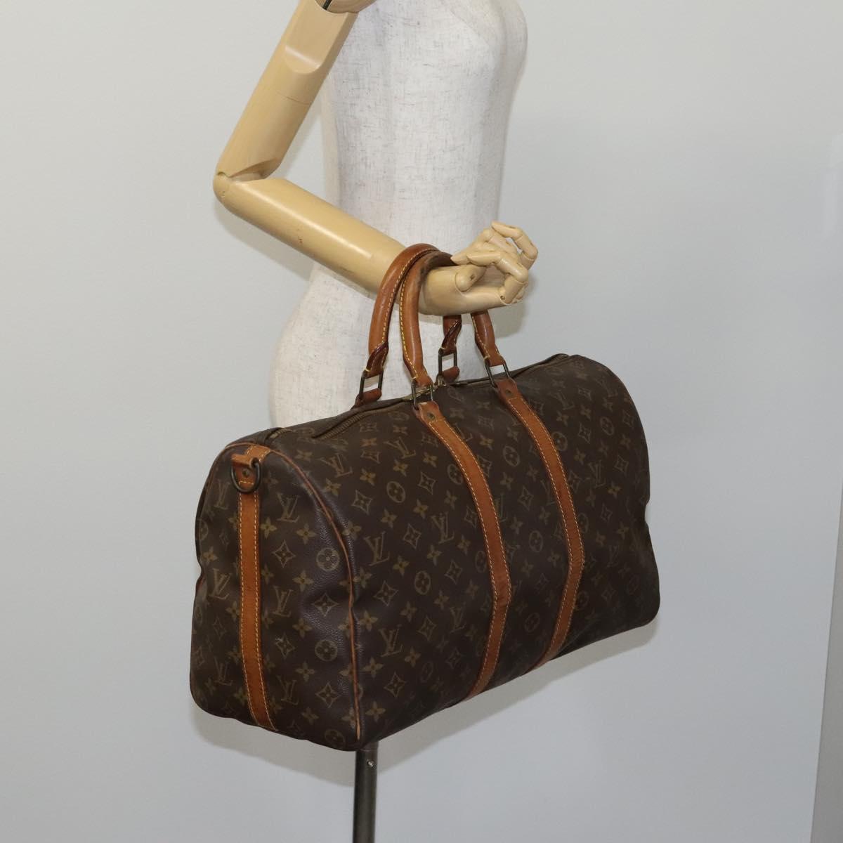 LOUIS VUITTON Monogram Keepall Bandouliere 45 Boston Bag M41418 LV Auth BD616