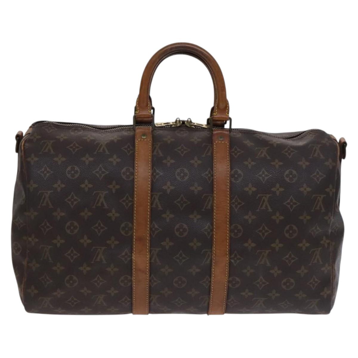 LOUIS VUITTON Monogram Keepall Bandouliere 45 Boston Bag M41418 LV Auth BD616