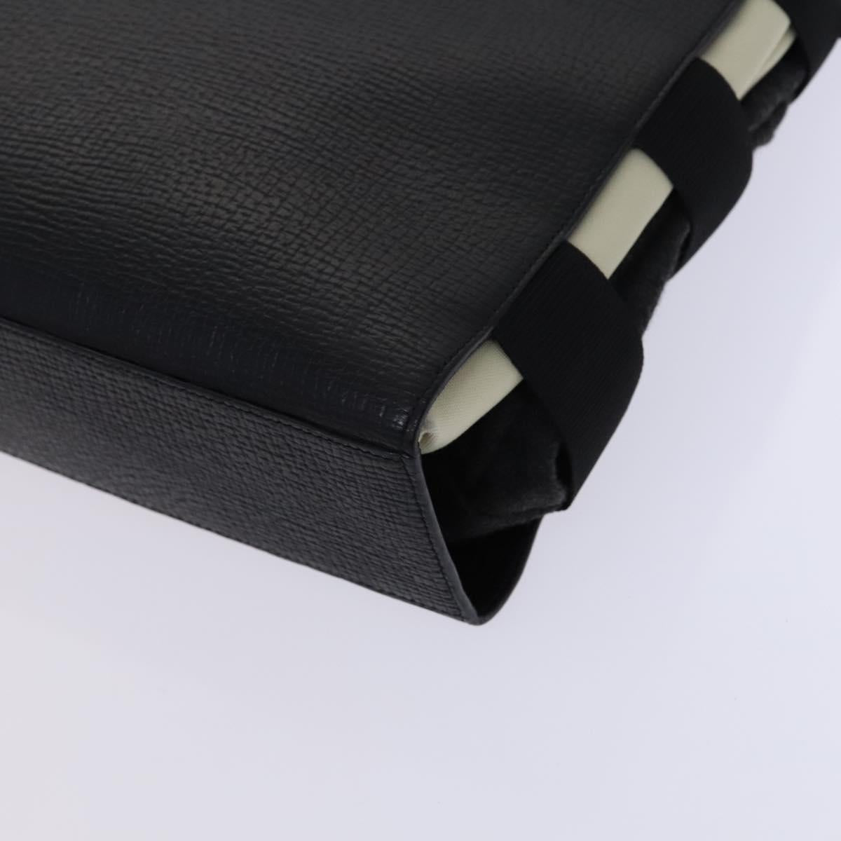 LOEWE Hand Bag Leather Black Auth BD620