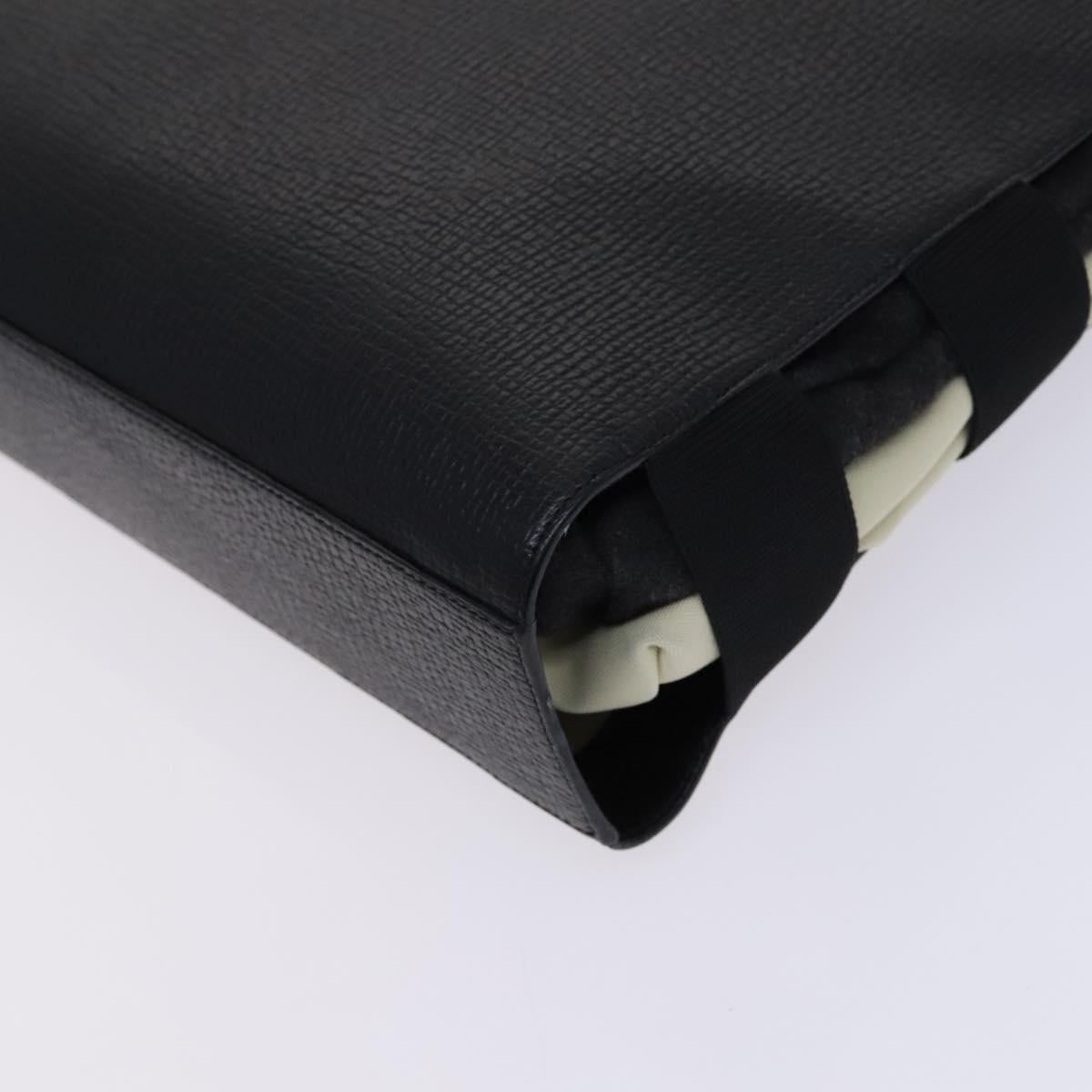 LOEWE Hand Bag Leather Black Auth BD620