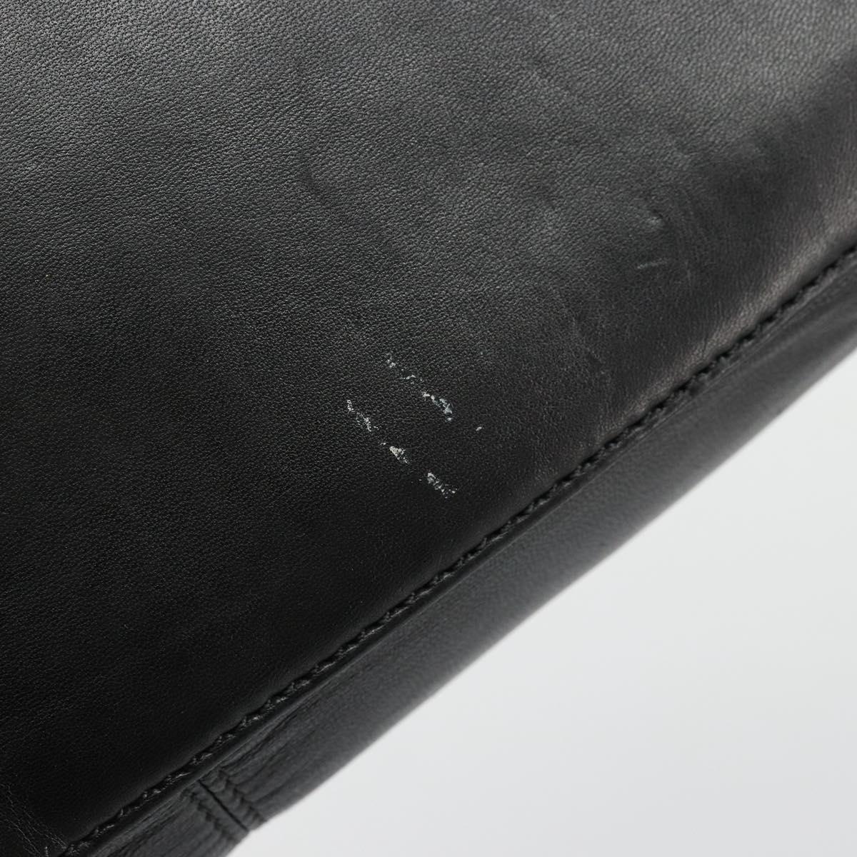 LOEWE Anagram Tote Bag Leather Black Gold Auth BD622