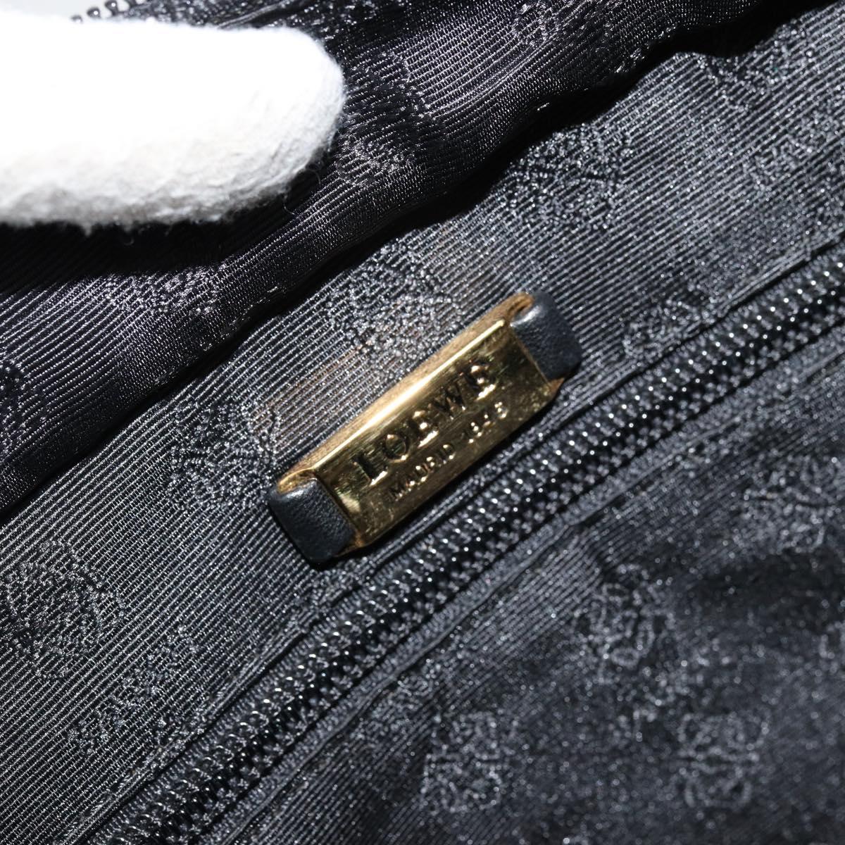 LOEWE Anagram Tote Bag Leather Black Gold Auth BD622