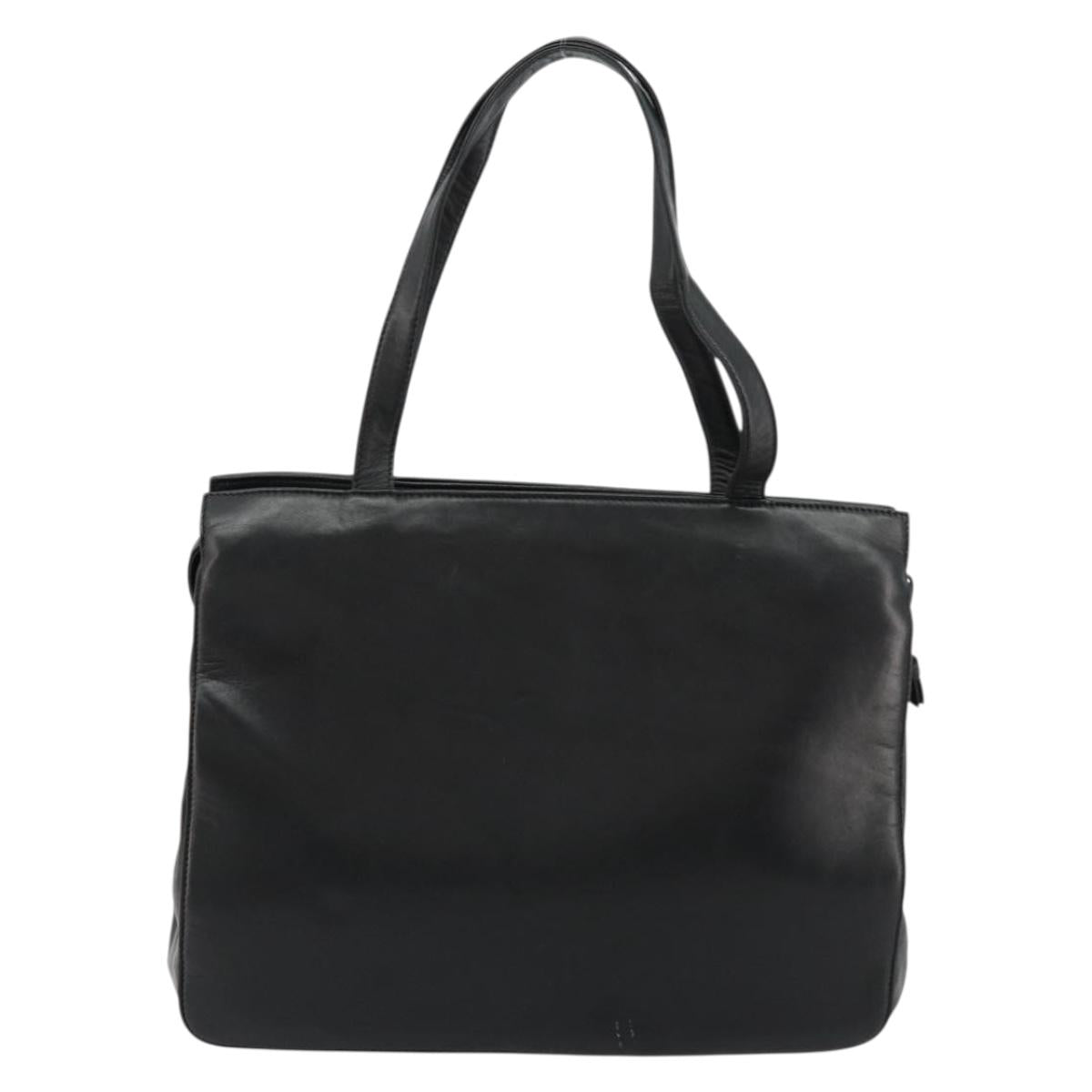 LOEWE Anagram Tote Bag Leather Black Gold Auth BD622
