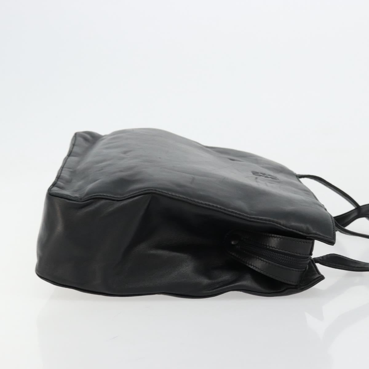 LOEWE Anagram Tote Bag Leather Black Gold Auth BD622