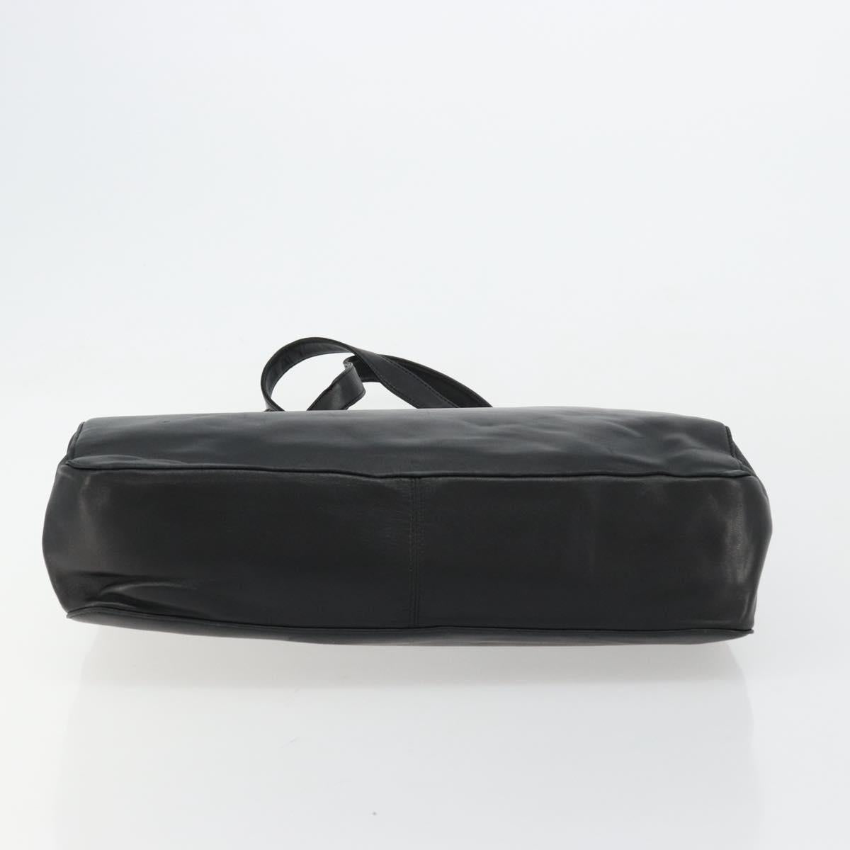 LOEWE Anagram Tote Bag Leather Black Gold Auth BD622