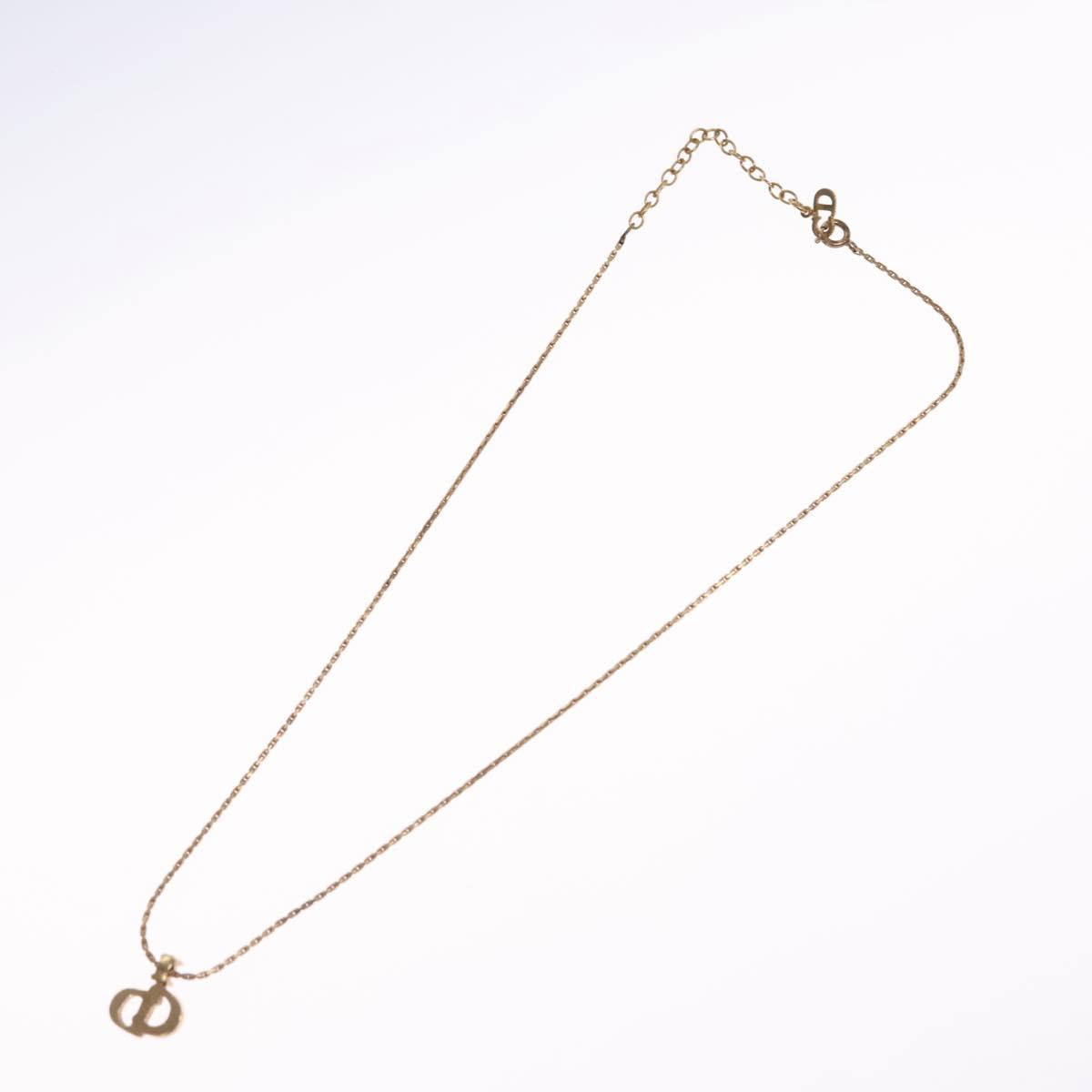 Christian Dior Necklace metal Gold Tone Auth BD647