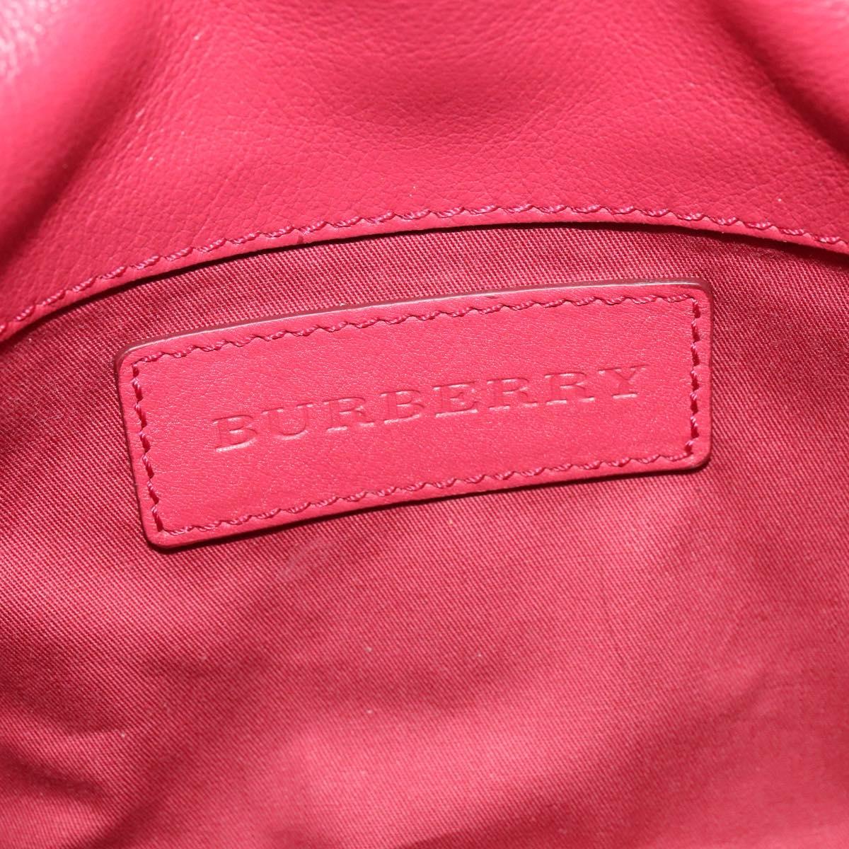 BURBERRY Nova Check Shoulder Bag PVC Leather Beige Pink Auth BD685