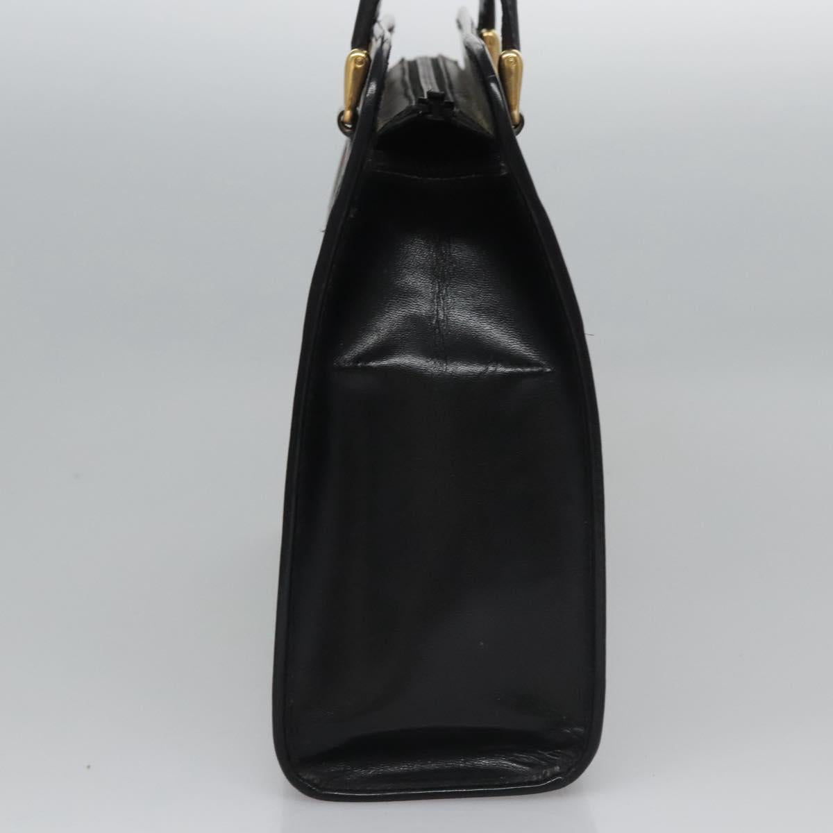 GUCCI Web Sherry Line Hand Bag Leather Black Red Green Auth BD702