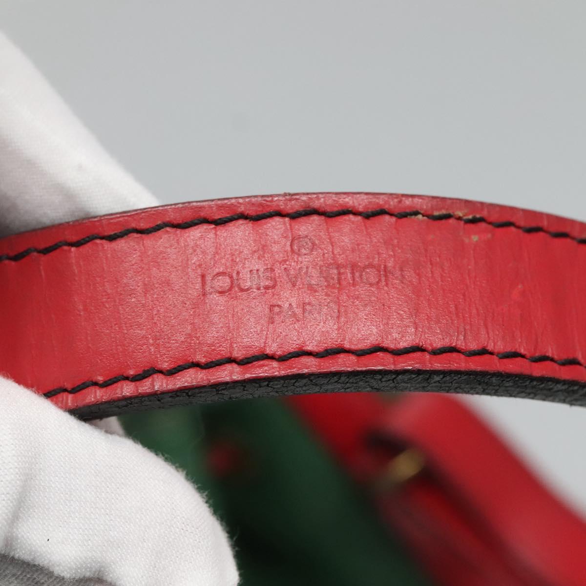 LOUIS VUITTON Epi Petit Noe Shoulder Bag Bicolor Green Red M44147 LV Auth BD723