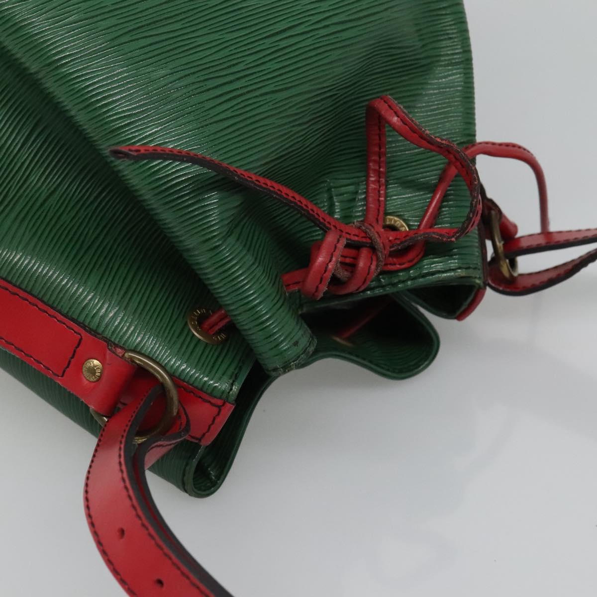 LOUIS VUITTON Epi Petit Noe Shoulder Bag Bicolor Green Red M44147 LV Auth BD723