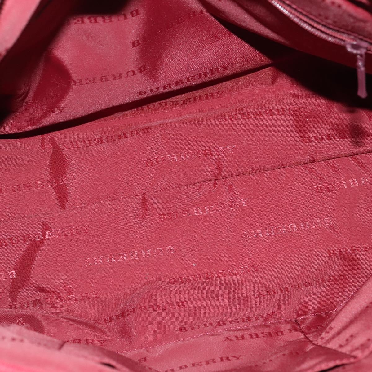 BURBERRY Nova Check Hand Bag Nylon Beige Silver Auth BD724