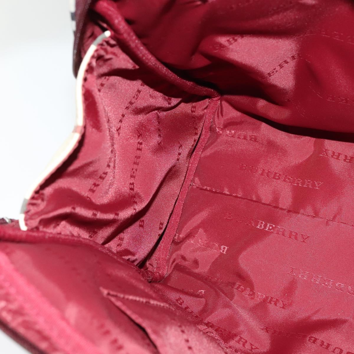 BURBERRY Nova Check Hand Bag Nylon Beige Silver Auth BD724