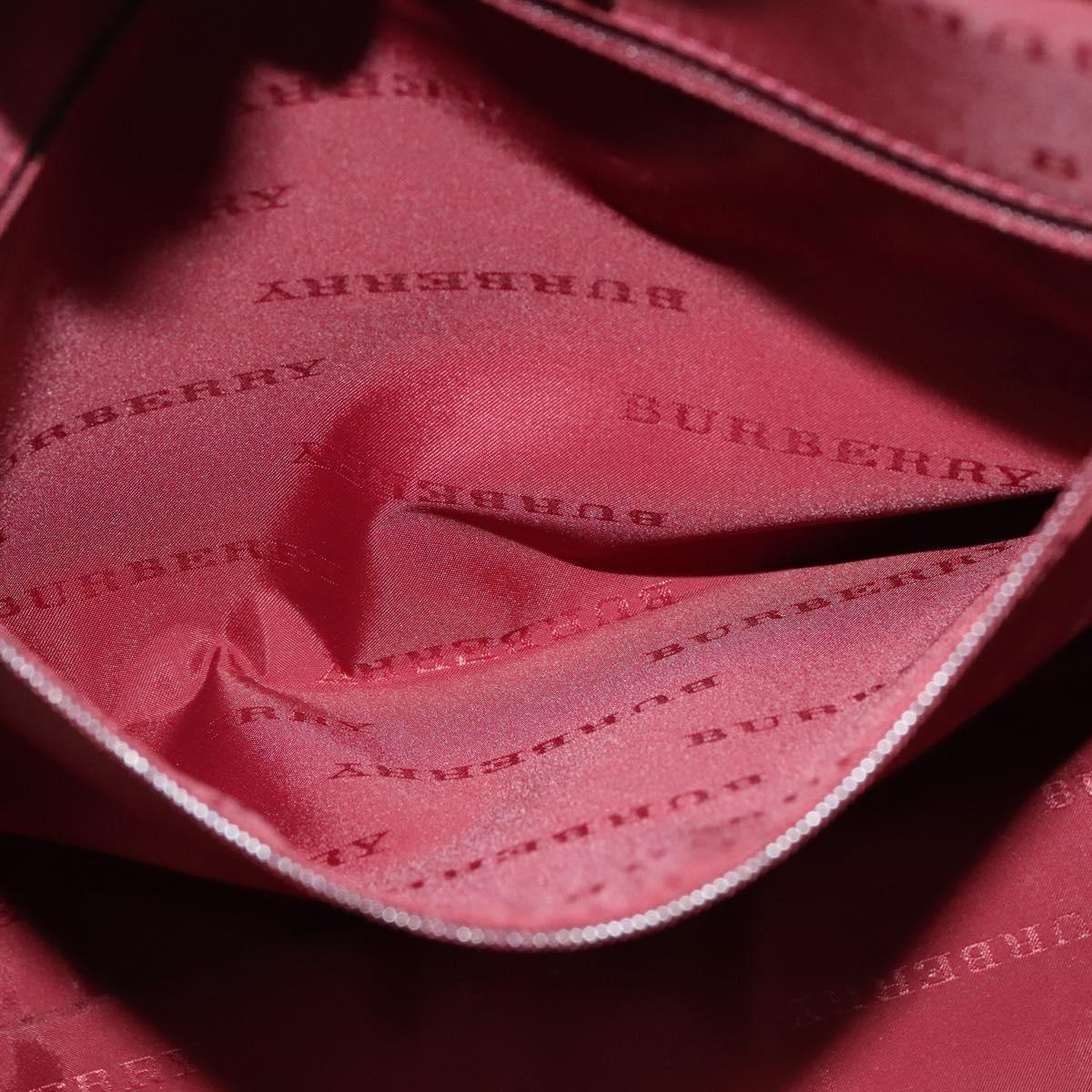 BURBERRY Nova Check Hand Bag Nylon Beige Silver Auth BD724