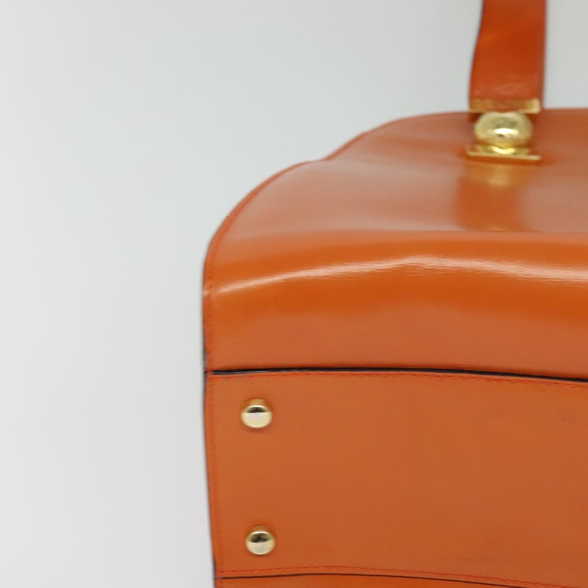 CELINE Tote Bag Leather Gold Orange Auth BD725V