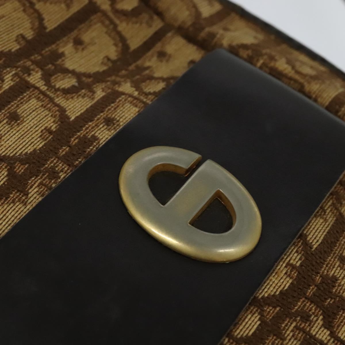 Christian Dior Trotter Canvas Shoulder Bag Brown Auth BD734