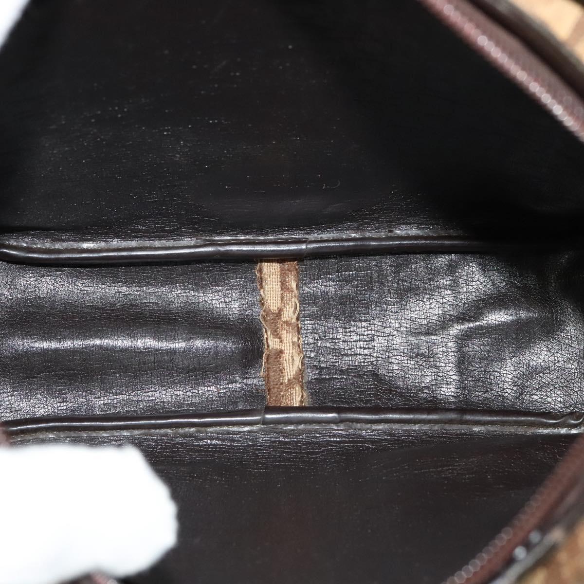 Christian Dior Trotter Canvas Shoulder Bag Brown Auth BD734