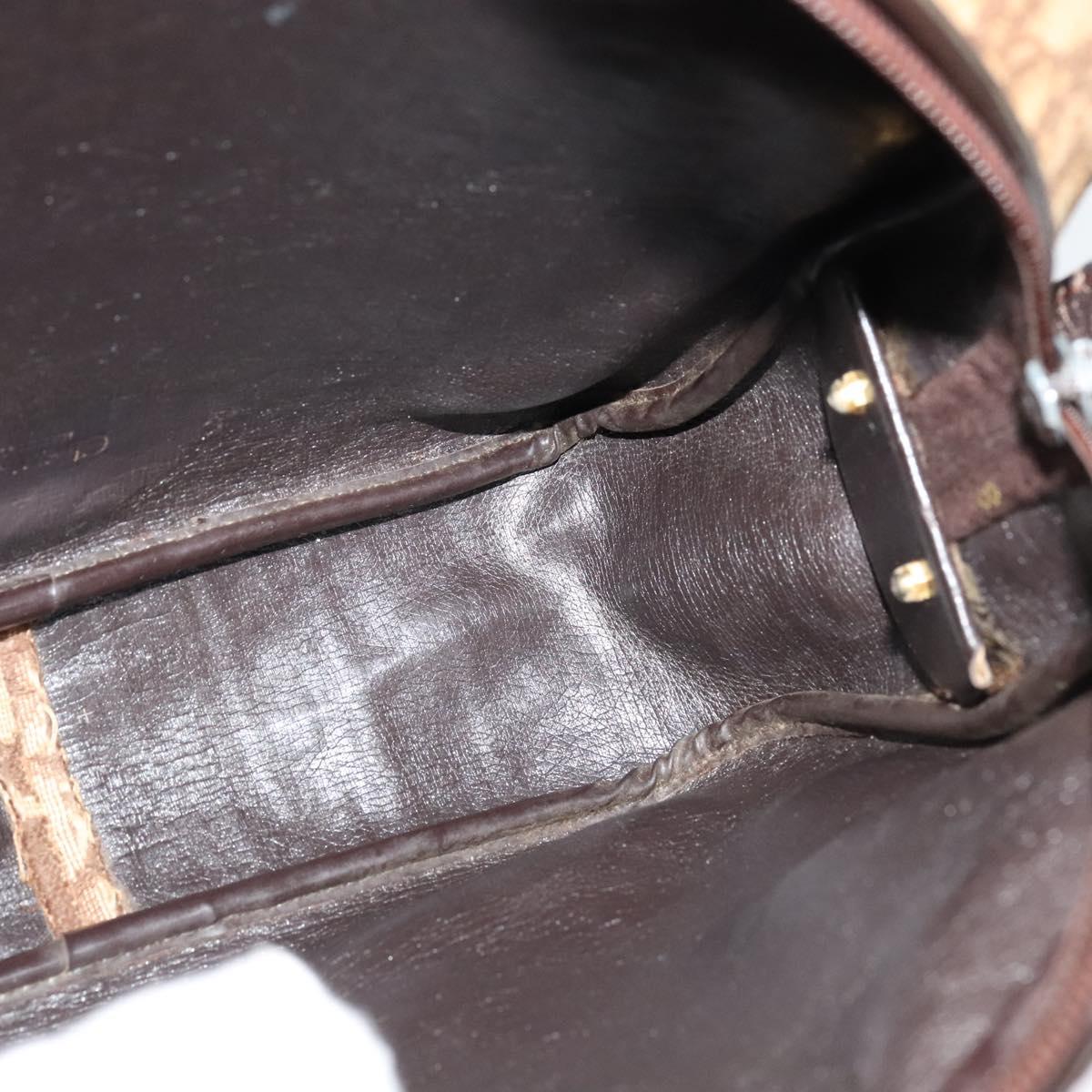 Christian Dior Trotter Canvas Shoulder Bag Brown Auth BD734