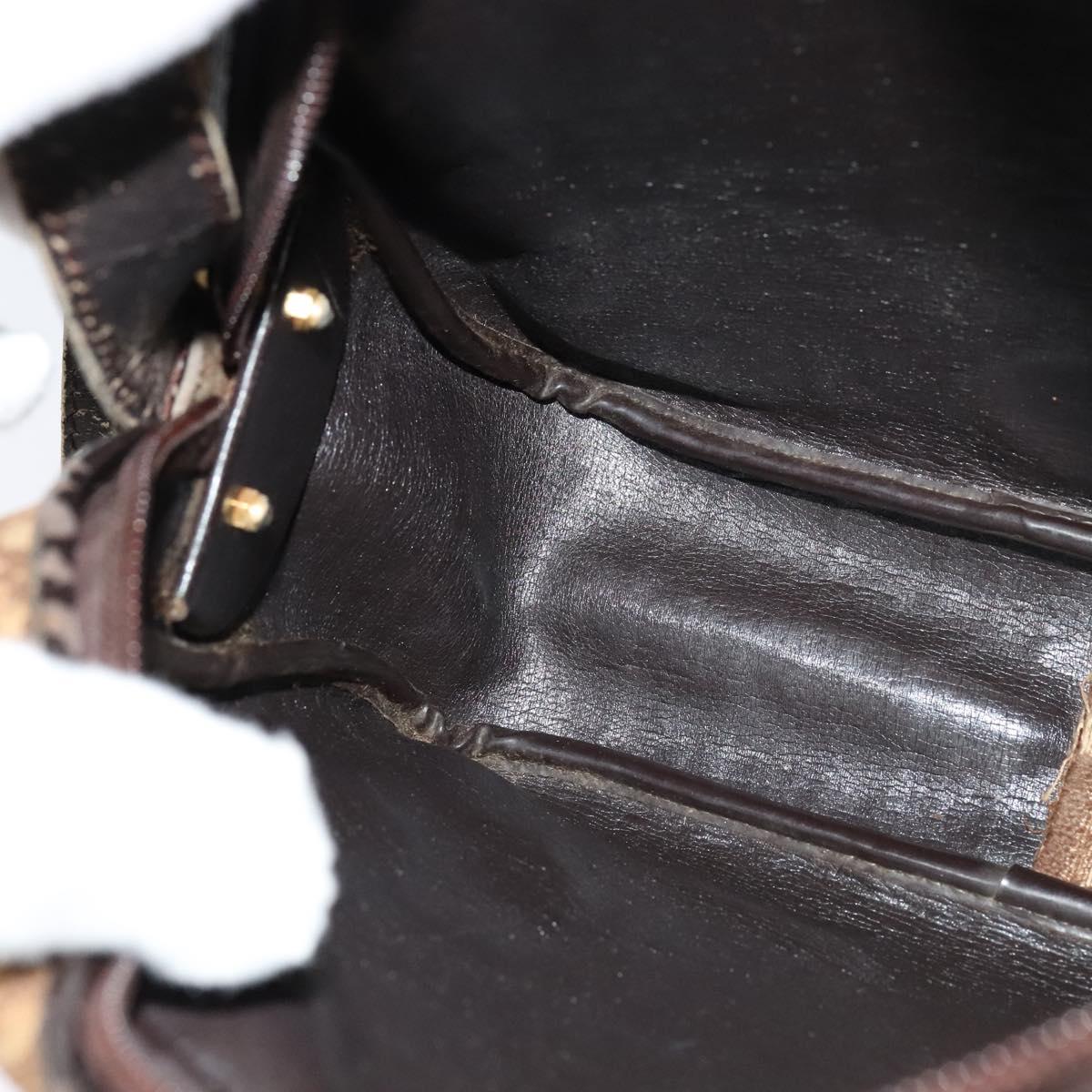 Christian Dior Trotter Canvas Shoulder Bag Brown Auth BD734