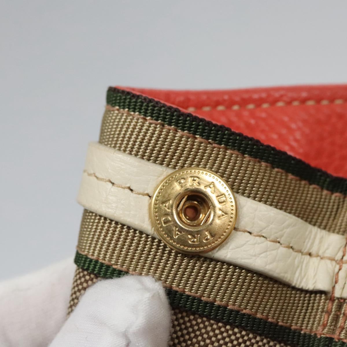 PRADA Tote Bag Canvas Beige Auth BD737