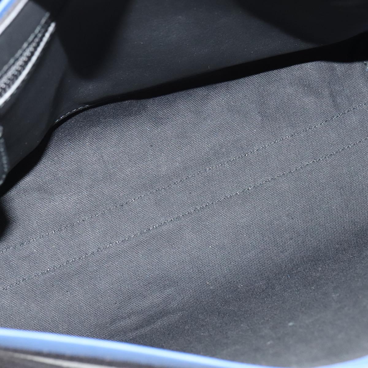 BURBERRY Shoulder Bag Canvas Black Blue Auth BD741V