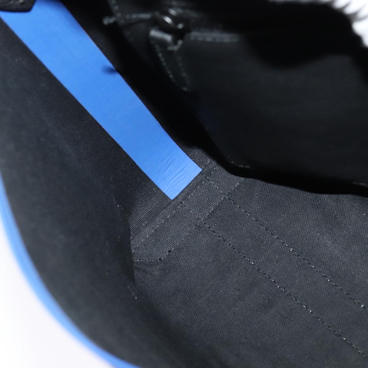 BURBERRY Shoulder Bag Canvas Black Blue Auth BD741V