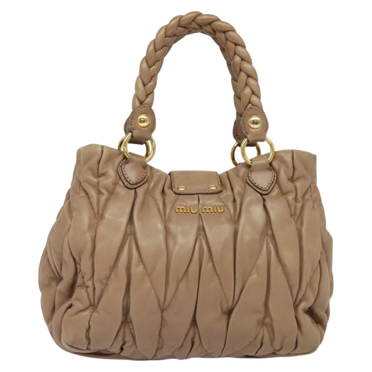 Miu Miu Hand Bag Leather 2way Pink Auth BD742