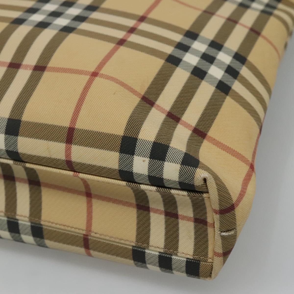 BURBERRY Nova Check Tote Bag PVC Beige Brown Auth BD761