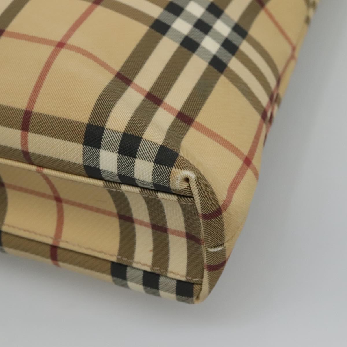 BURBERRY Nova Check Tote Bag PVC Beige Brown Auth BD761