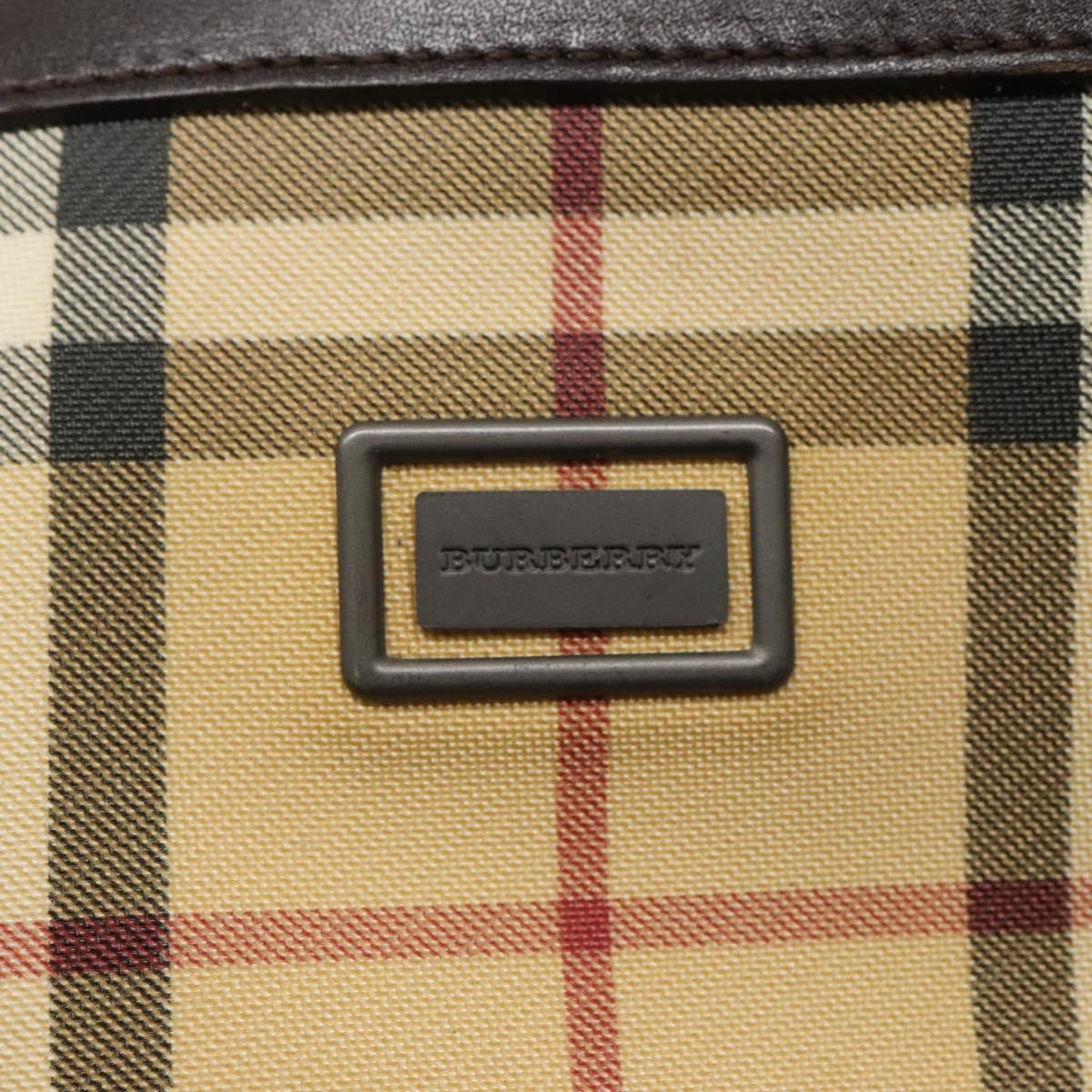 BURBERRY Nova Check Tote Bag PVC Beige Brown Auth BD761