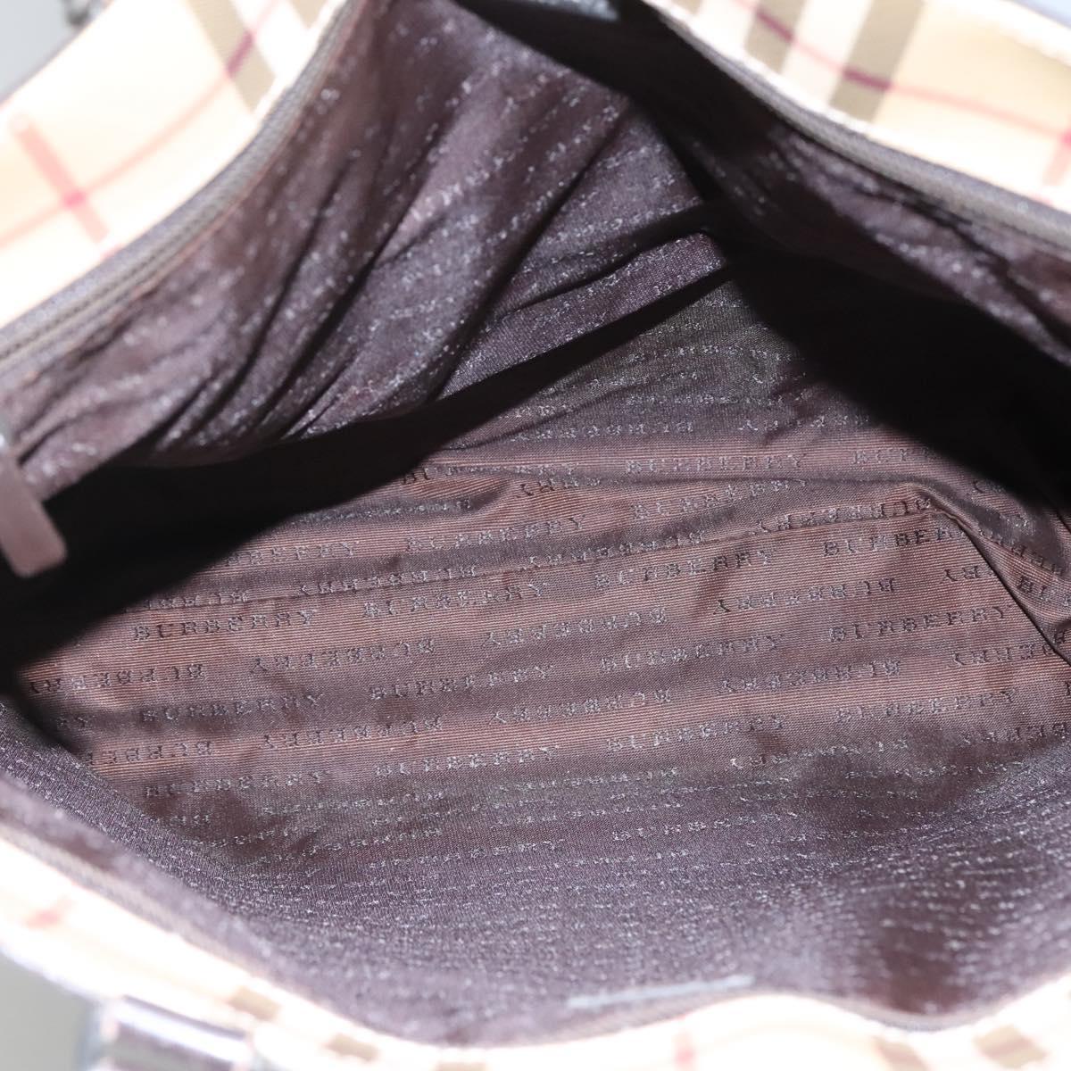 BURBERRY Nova Check Tote Bag PVC Beige Brown Auth BD761