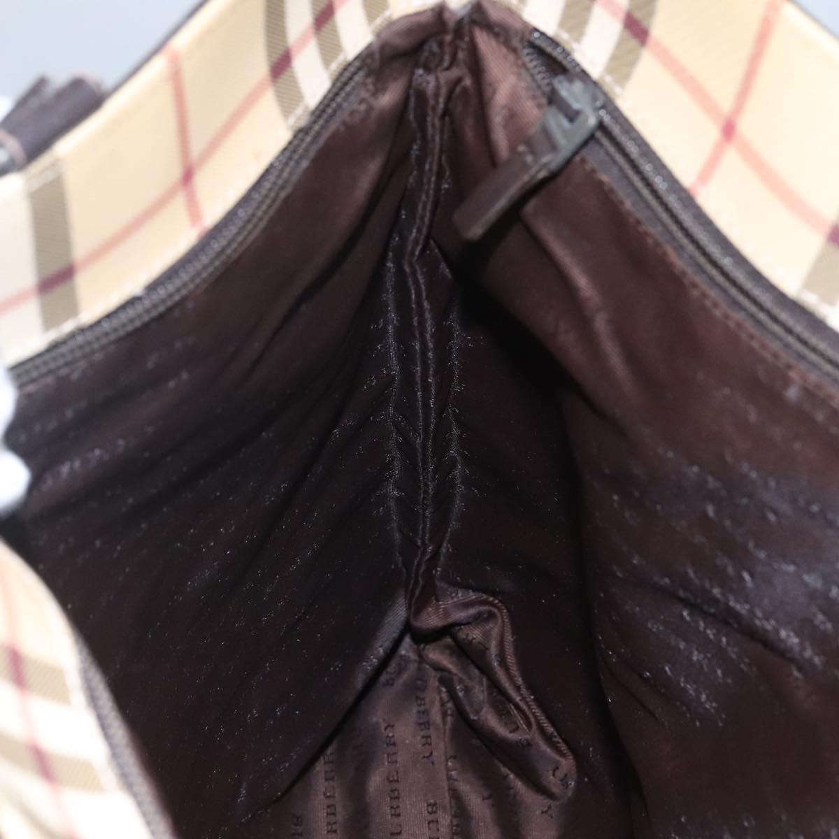 BURBERRY Nova Check Tote Bag PVC Beige Brown Auth BD761