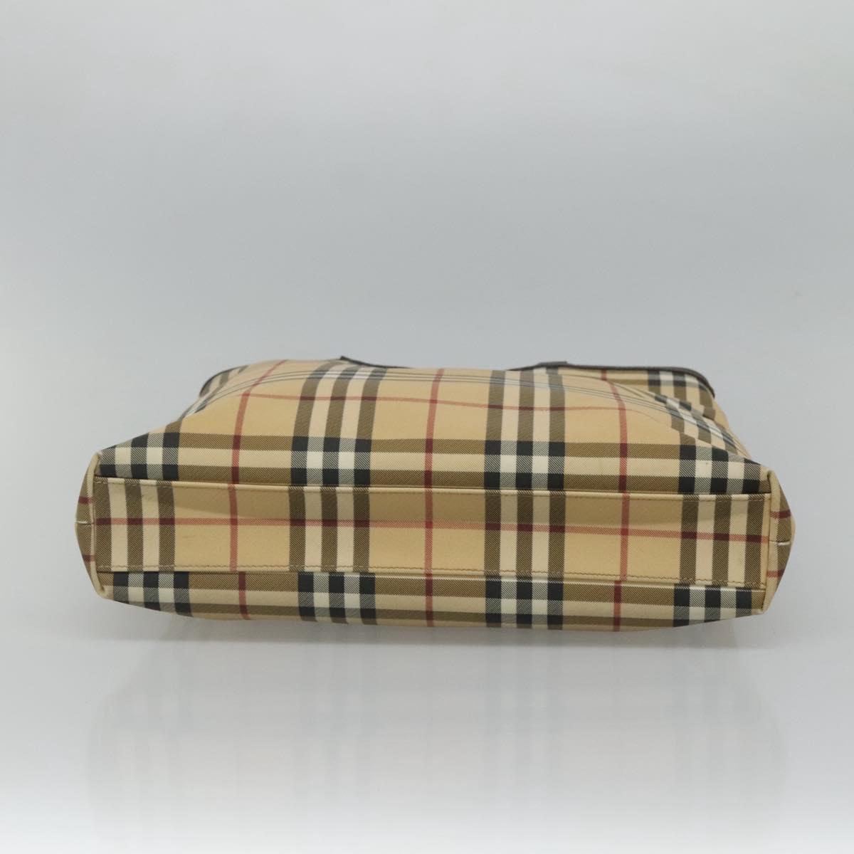 BURBERRY Nova Check Tote Bag PVC Beige Brown Auth BD761