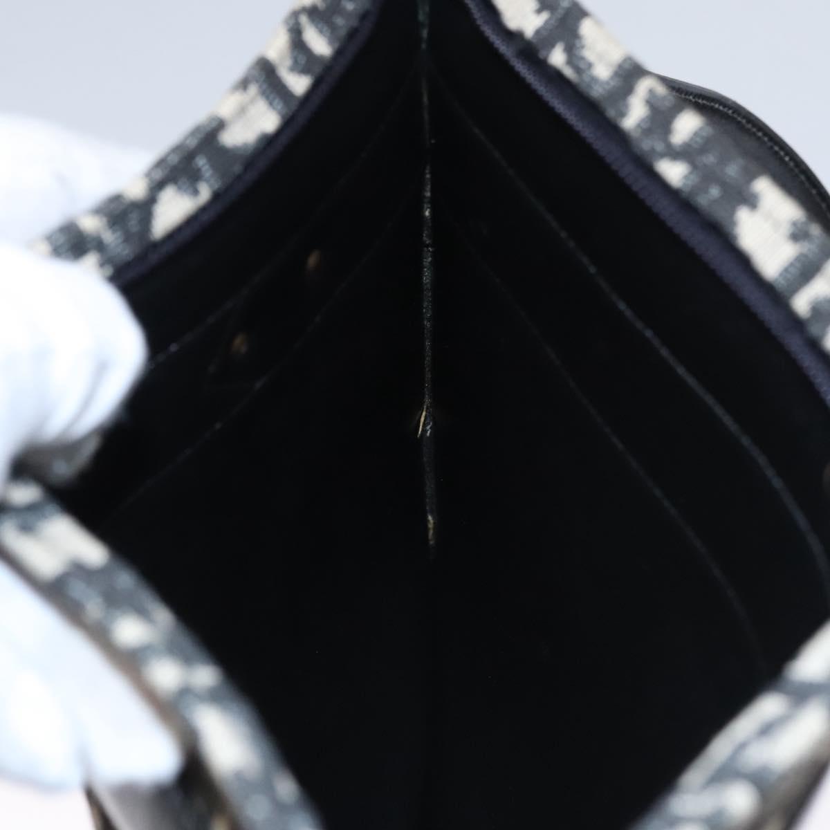 Christian Dior Trotter Canvas Shoulder Bag Navy Auth BD763