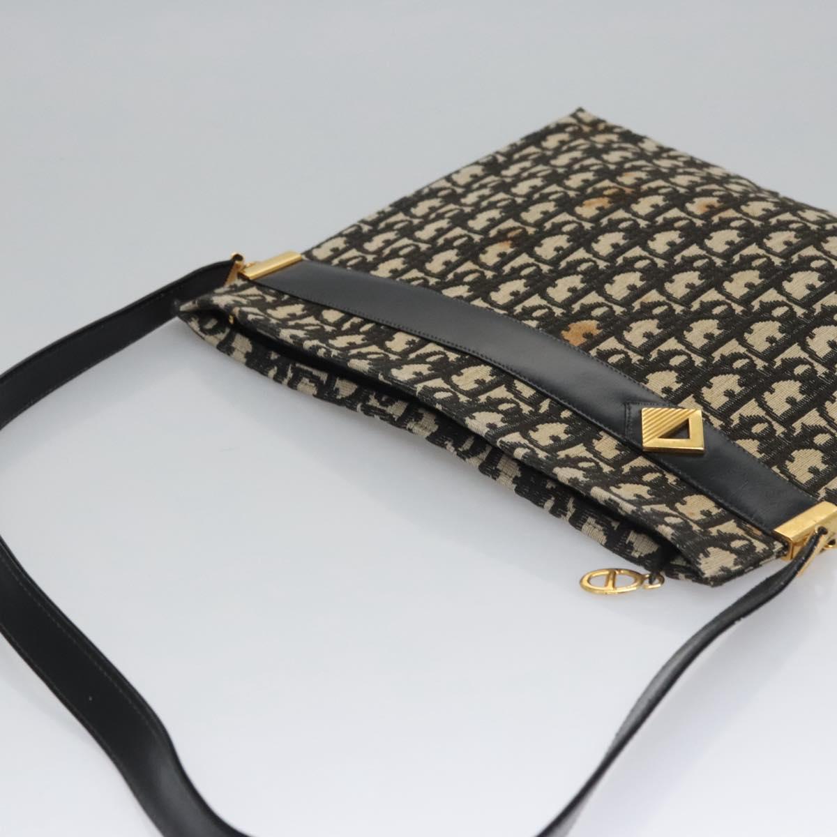 Christian Dior Trotter Canvas Shoulder Bag Navy Auth BD763