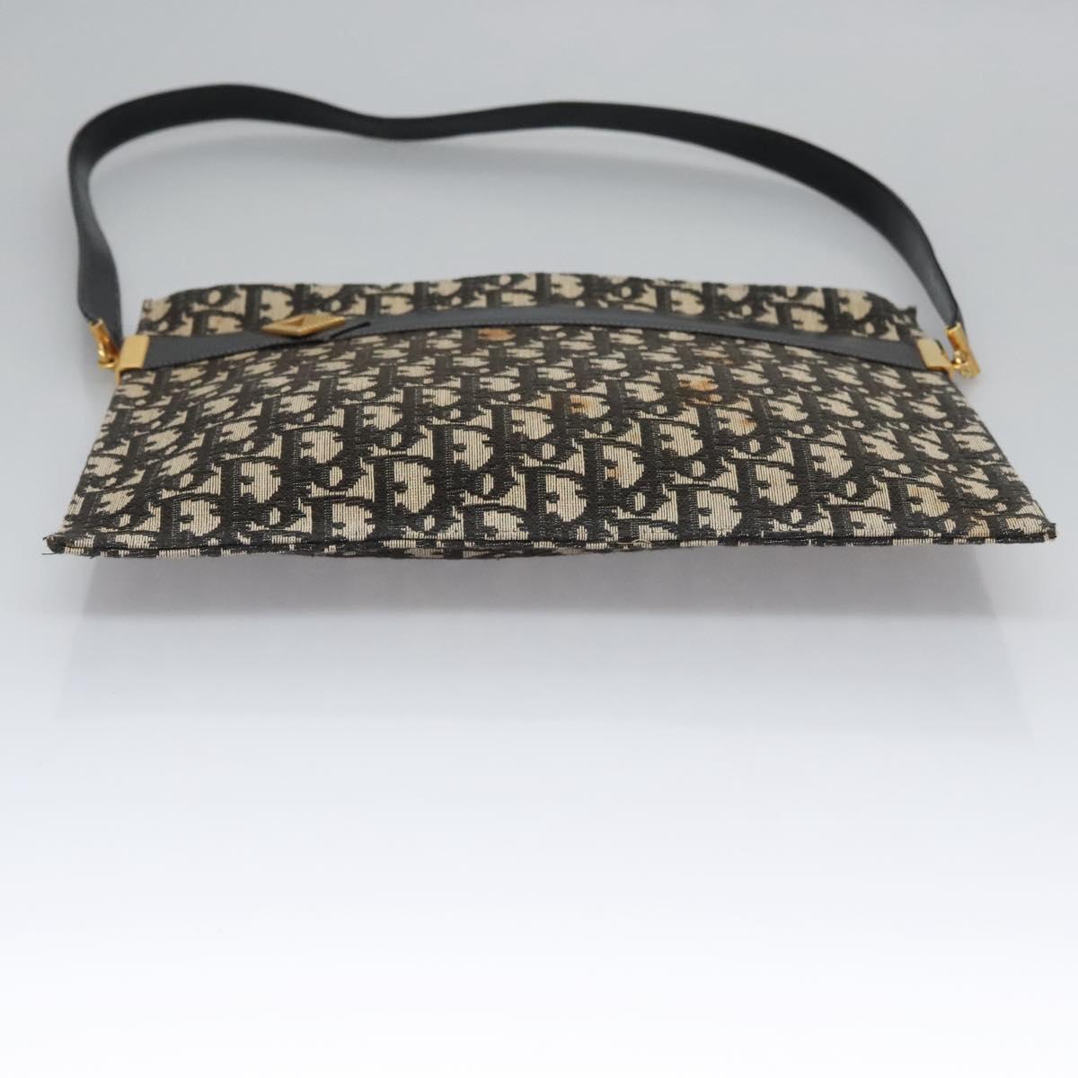 Christian Dior Trotter Canvas Shoulder Bag Navy Auth BD763