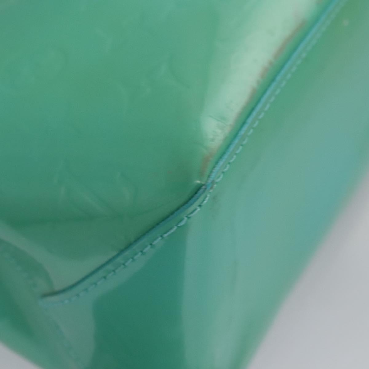 LOUIS VUITTON Monogram Vernis Wilshire PM Hand Bag Blue Lagon M91724 Auth BD768