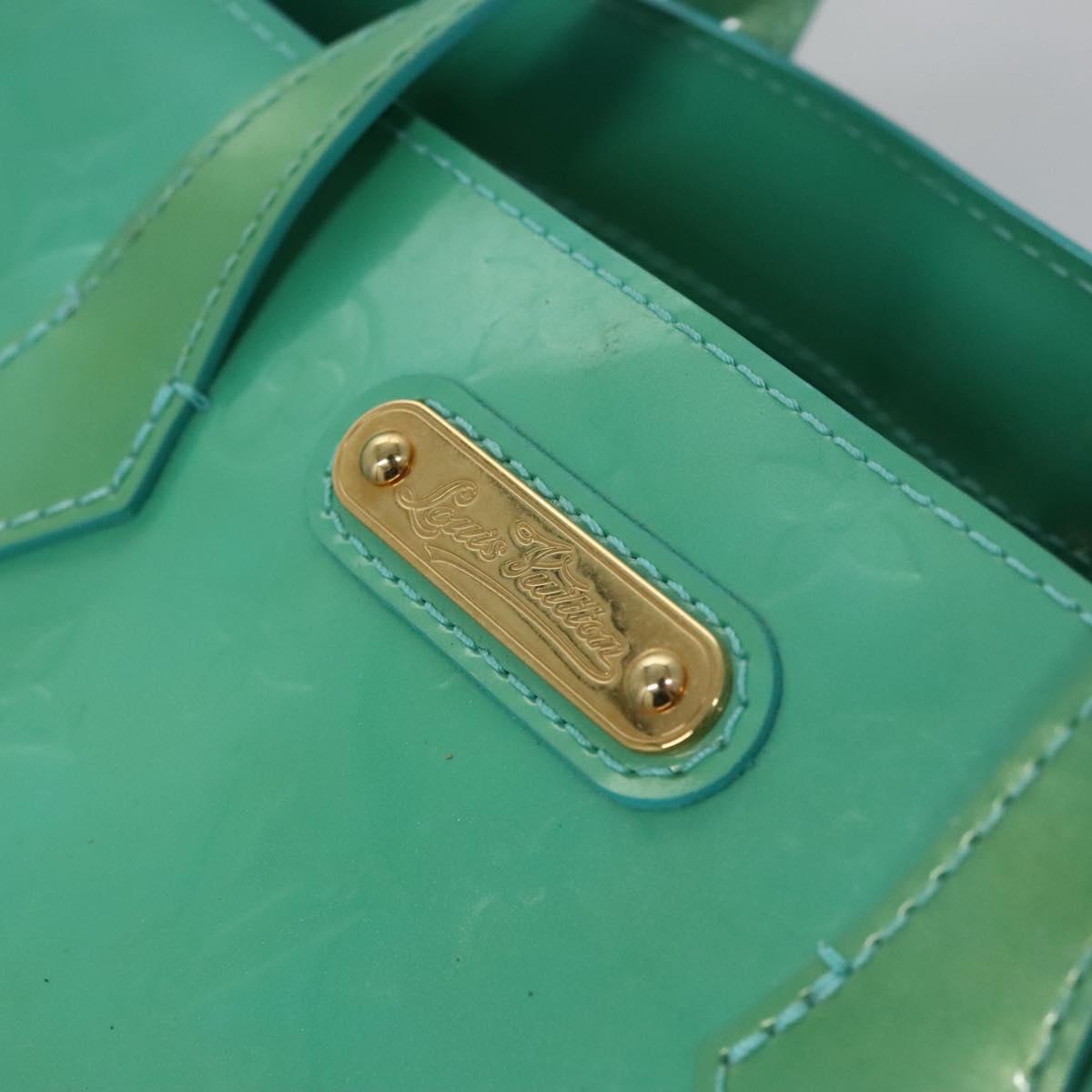 LOUIS VUITTON Monogram Vernis Wilshire PM Hand Bag Blue Lagon M91724 Auth BD768