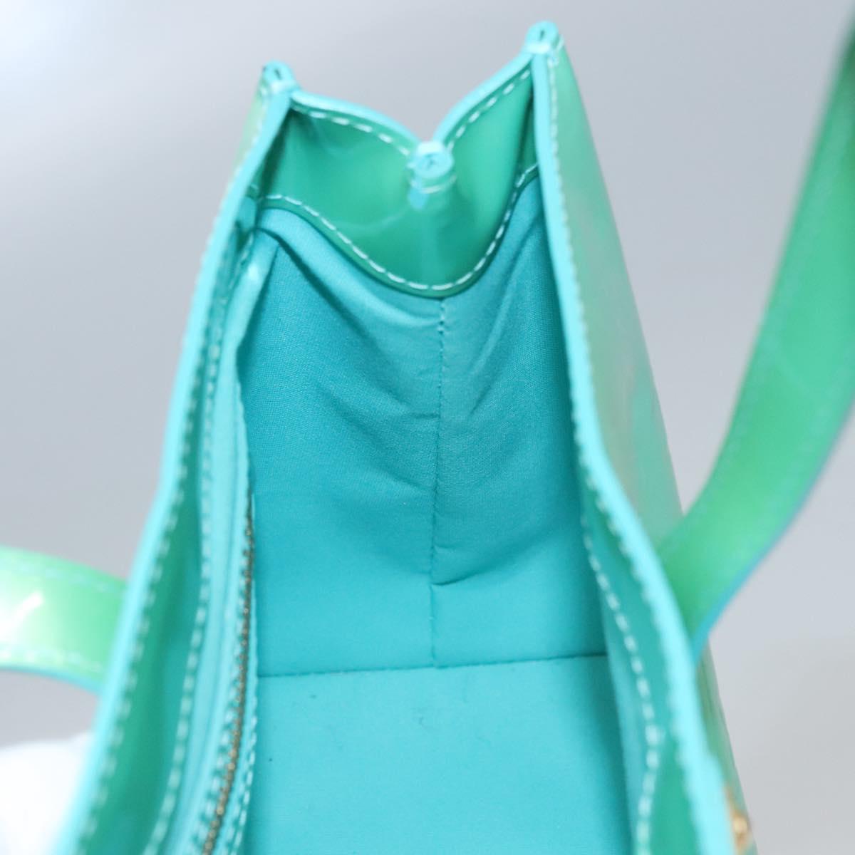 LOUIS VUITTON Monogram Vernis Wilshire PM Hand Bag Blue Lagon M91724 Auth BD768