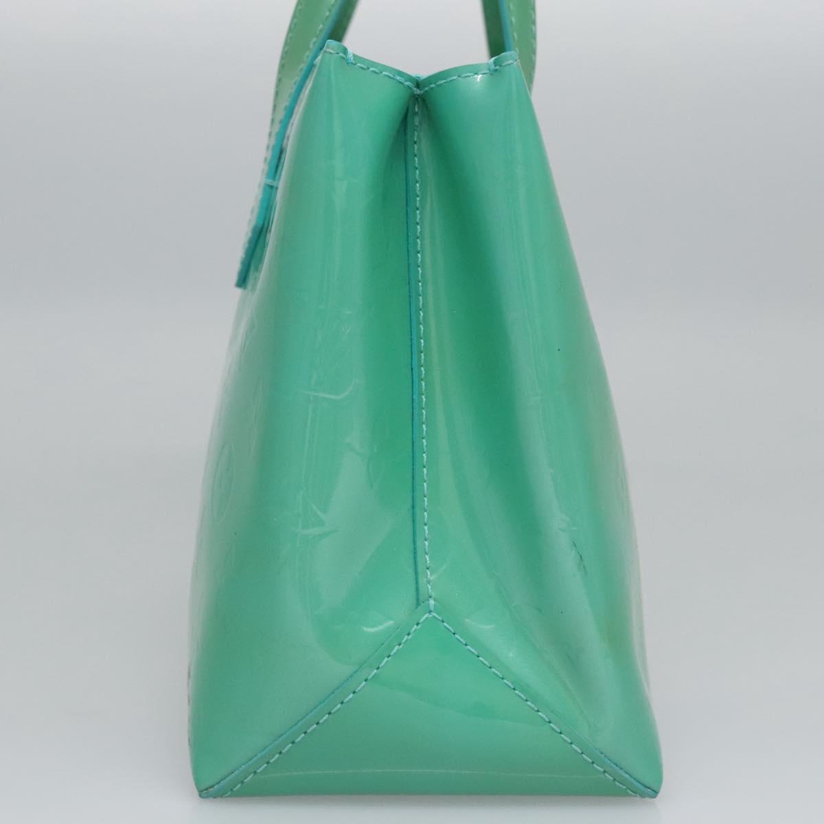 LOUIS VUITTON Monogram Vernis Wilshire PM Hand Bag Blue Lagon M91724 Auth BD768