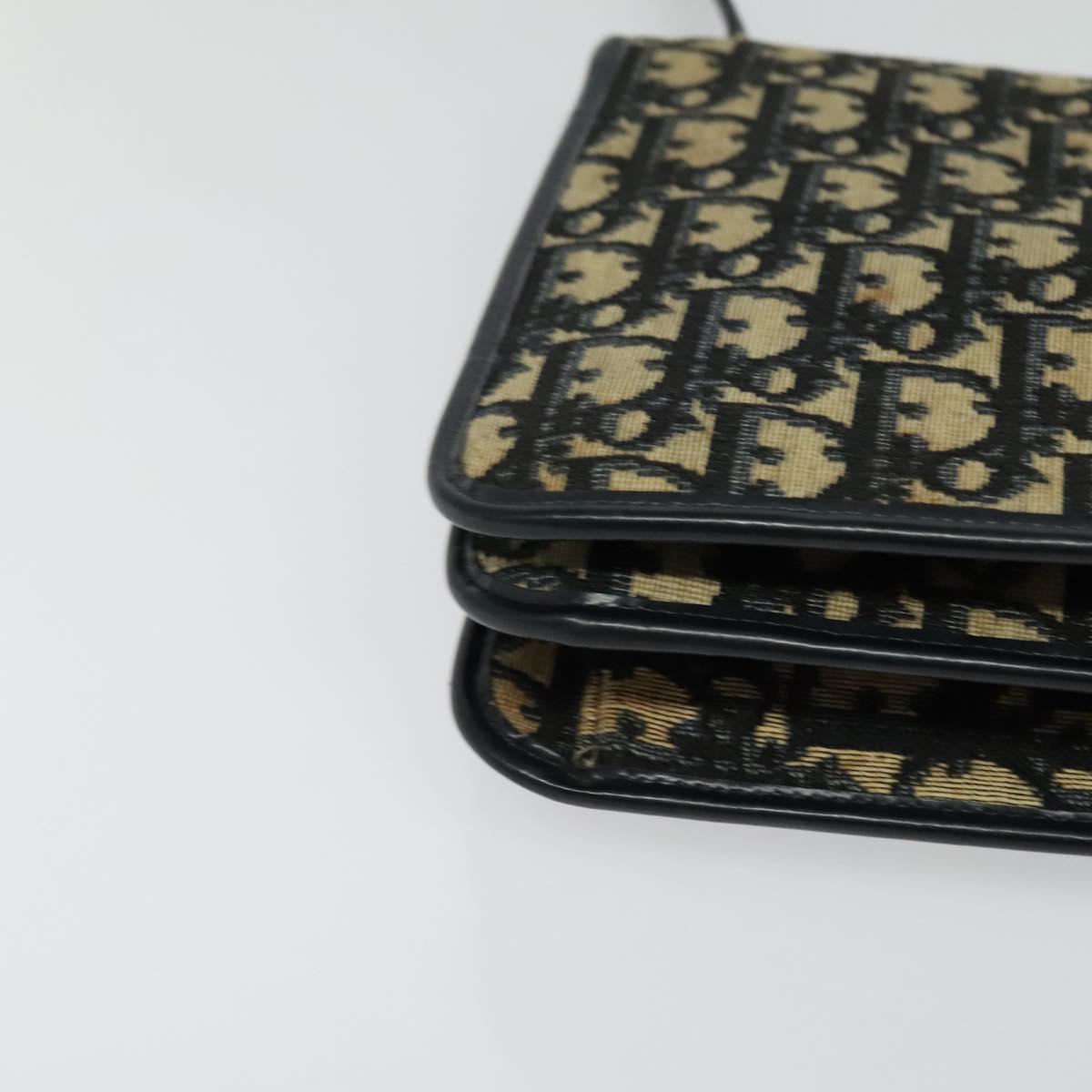 Christian Dior Trotter Canvas Shoulder Bag Navy Auth BD773